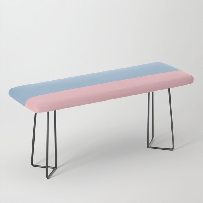 Minimalist Color Block Cuffed Solid in Pastel Light Blue and Baby Pink Bench Gallery Image 1
