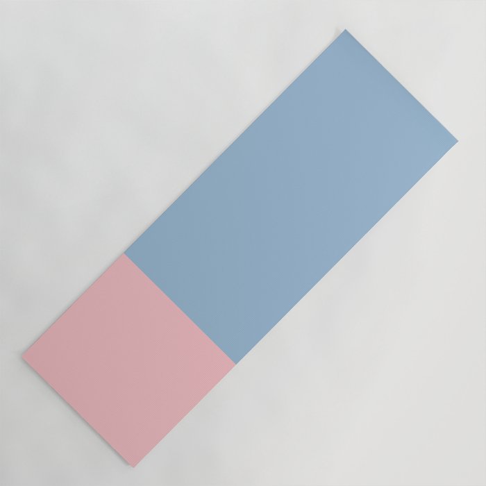 Minimalist Color Block Cuffed Solid in Pastel Light Blue and Baby Pink Yoga Mat Gallery Image 1