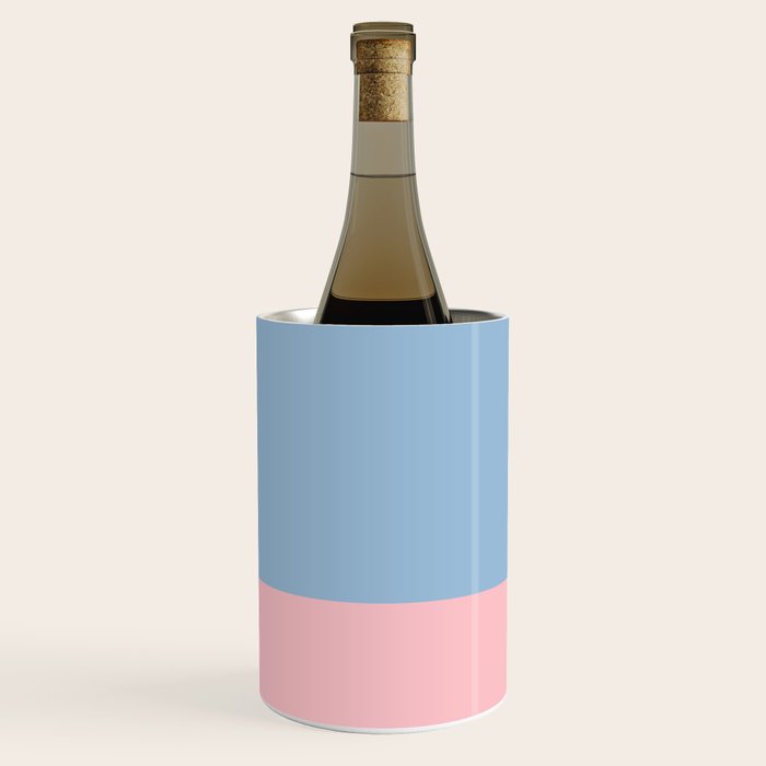 Minimalist Color Block Cuffed Solid in Pastel Light Blue and Baby Pink Wine Chiller Gallery Image 2
