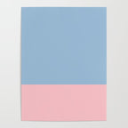 Minimalist Color Block Cuffed Solid in Pastel Light Blue and Baby Pink Poster Gallery Image 4