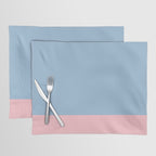 Minimalist Color Block Cuffed Solid in Pastel Light Blue and Baby Pink Placemat Gallery Image 1