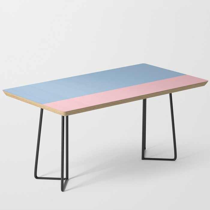 Minimalist Color Block Cuffed Solid in Pastel Light Blue and Baby Pink Coffee Table Gallery Image 1