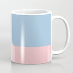 Minimalist Color Block Cuffed Solid in Pastel Light Blue and Baby Pink Coffee Mug Gallery Image 1