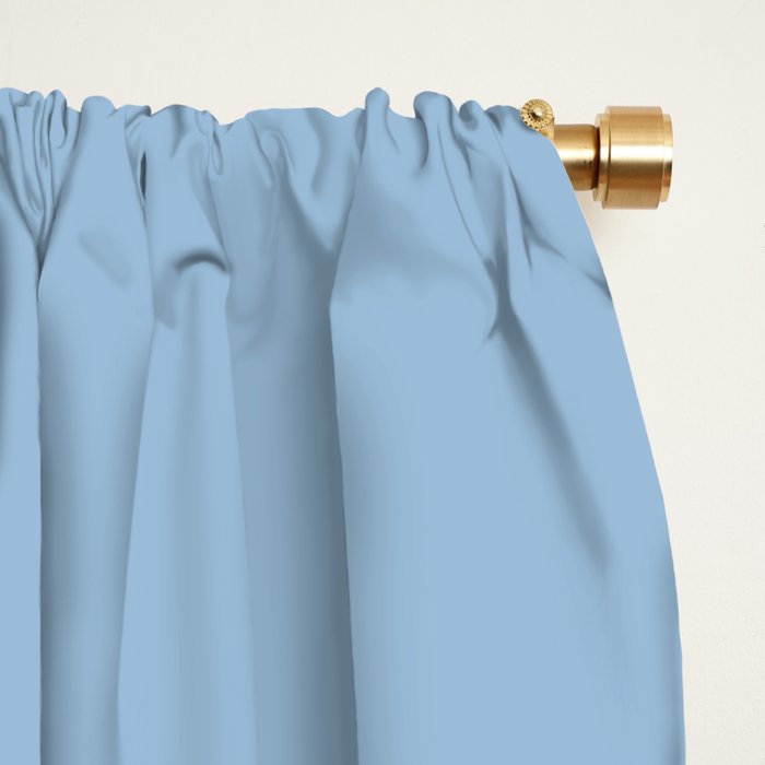 Minimalist Color Block Cuffed Solid in Pastel Light Blue and Baby Pink Window Curtain Gallery Image 2