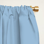 Minimalist Color Block Cuffed Solid in Pastel Light Blue and Baby Pink Window Curtain Gallery Image 2