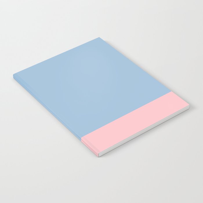 Minimalist Color Block Cuffed Solid in Pastel Light Blue and Baby Pink Notebook Gallery Image 2