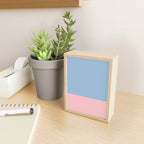 Minimalist Color Block Cuffed Solid in Pastel Light Blue and Baby Pink Mini Art Print Gallery Image 2