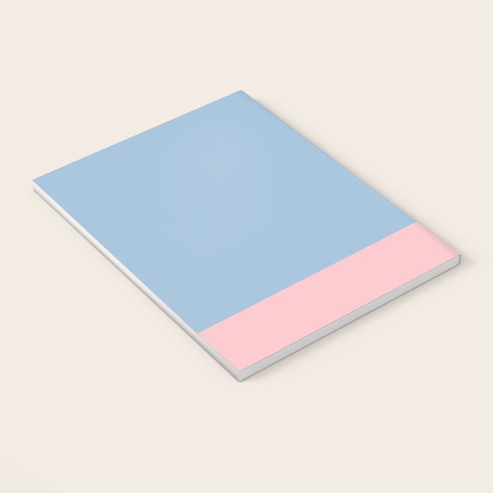 Minimalist Color Block Cuffed Solid in Pastel Light Blue and Baby Pink Notebook Gallery Image 3