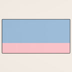 Minimalist Color Block Cuffed Solid in Pastel Light Blue and Baby Pink Desk Mat Gallery Image 3