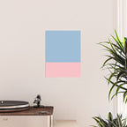 Minimalist Color Block Cuffed Solid in Pastel Light Blue and Baby Pink Poster Gallery Image 2