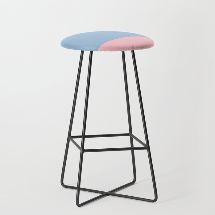 Minimalist Color Block Cuffed Solid in Pastel Light Blue and Baby Pink Stool Gallery Image 1