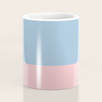 Minimalist Color Block Cuffed Solid in Pastel Light Blue and Baby Pink Coffee Mug Gallery Image 4