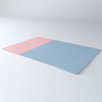 Minimalist Color Block Cuffed Solid in Pastel Light Blue and Baby Pink Rug Gallery Image 3
