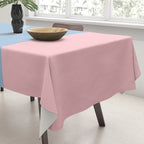 Minimalist Color Block Cuffed Solid in Pastel Light Blue and Baby Pink Tablecloth Gallery Image 3