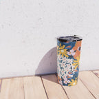 Flowers Hydrangena Poppy Blue Pattern Travel Mug Gallery Image 4
