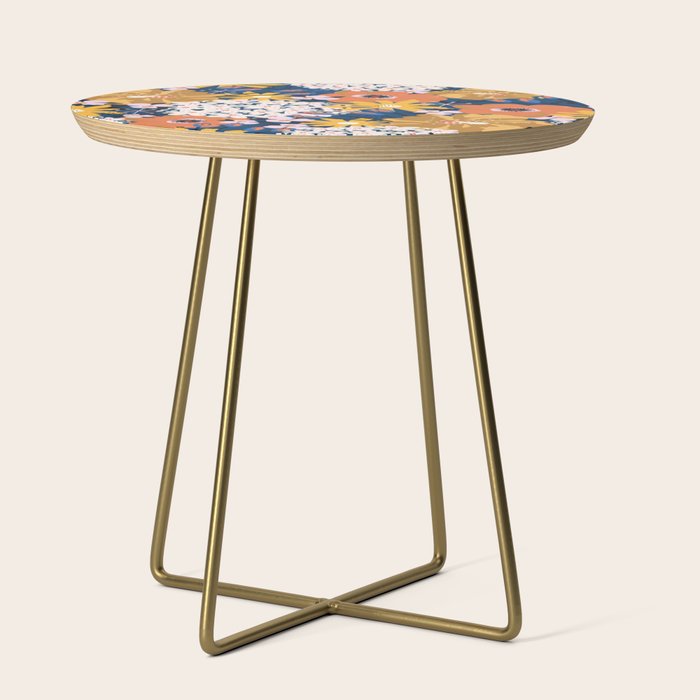 Flowers Hydrangena Poppy Blue Pattern Side Table Gallery Image 1