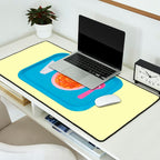 hot soup yellow Desk Mat Gallery Image 2