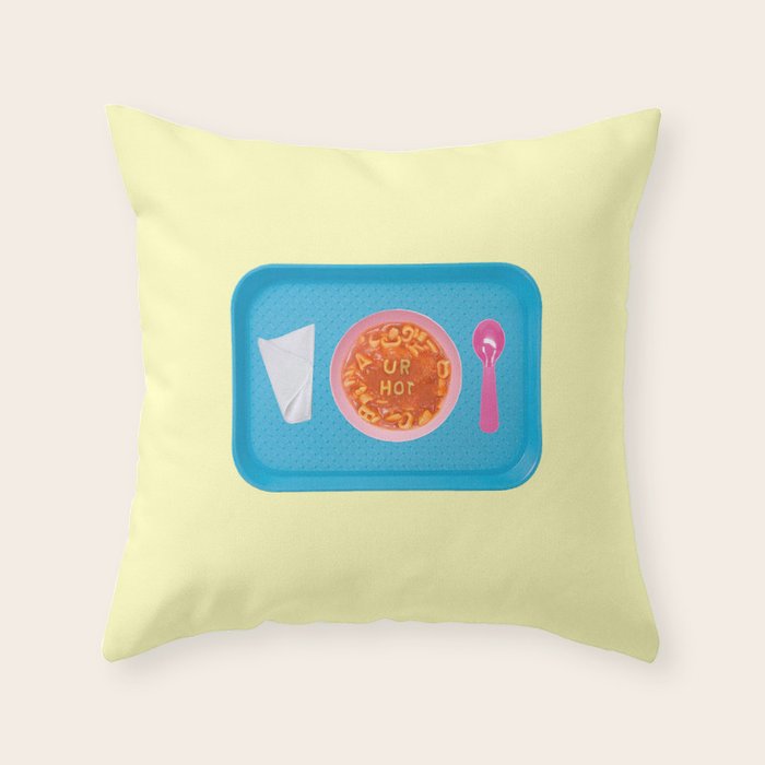 hot soup yellow Throw Pillow Gallery Image 6