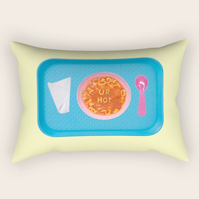 hot soup yellow Rectangular Pillow Gallery Image 1