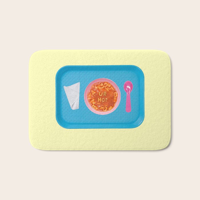 hot soup yellow Bath Mat Gallery Image 1