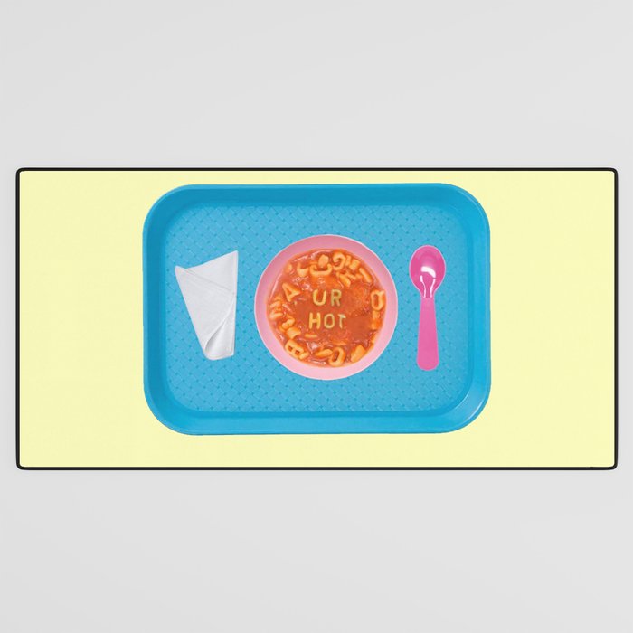 hot soup yellow Desk Mat Gallery Image 3