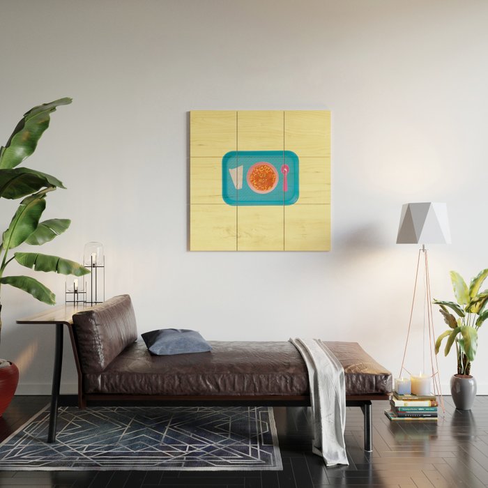 hot soup yellow Wood Wall Art Gallery Image 2