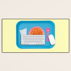 hot soup yellow Desk Mat Gallery Image 1