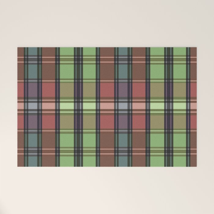 Fusion Colorful Toned Grids C Welcome Mat Gallery Image 1