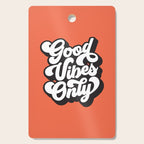 GOOD VIBES ONLY orange red black and white Cutting Board Gallery Image 1