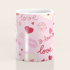 Pink valentine's Day with Kisses, Cupcakes and Roses Coffee Mug Gallery Image 4