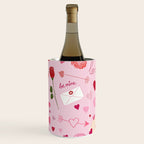 Pink valentine's Day with Kisses, Cupcakes and Roses Wine Chiller Gallery Image 2