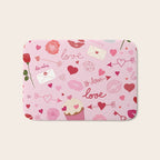 Pink valentine's Day with Kisses, Cupcakes and Roses Bath Mat Gallery Image 1