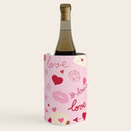 Pink valentine's Day with Kisses, Cupcakes and Roses Wine Chiller Gallery Image 1
