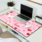 Pink valentine's Day with Kisses, Cupcakes and Roses Desk Mat Gallery Image 2