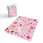 Pink valentine's Day with Kisses, Cupcakes and Roses Jigsaw Puzzle Gallery Image 2