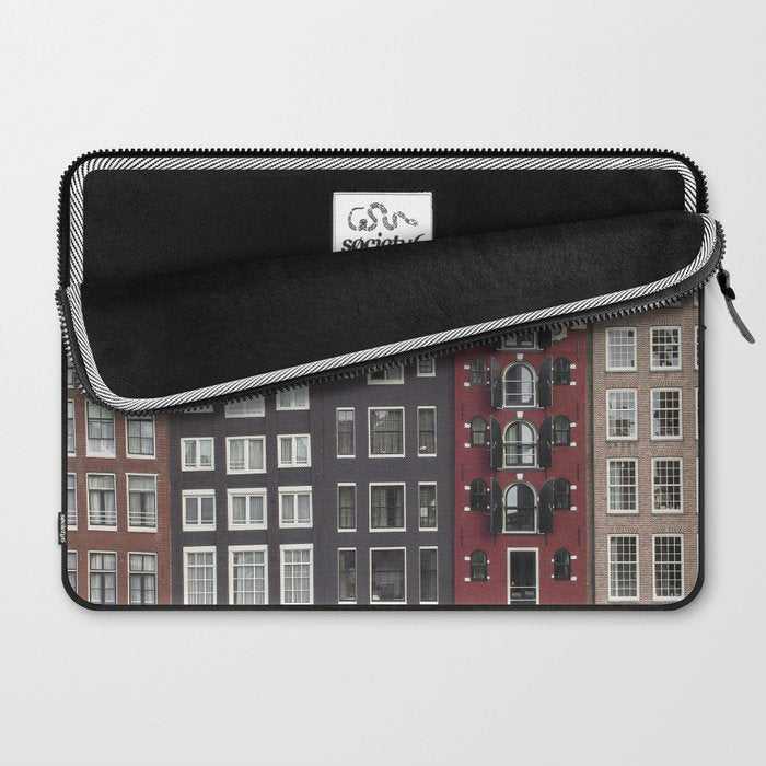Buildings In Amsterdam City Picture | Dutch Canals Colorful Architecture Art Print | Europe Travel Photography Laptop Sleeve Gallery Image 2