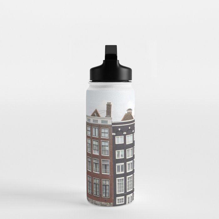 Buildings In Amsterdam City Picture | Dutch Canals Colorful Architecture Art Print | Europe Travel Photography Water Bottle Gallery Image 3