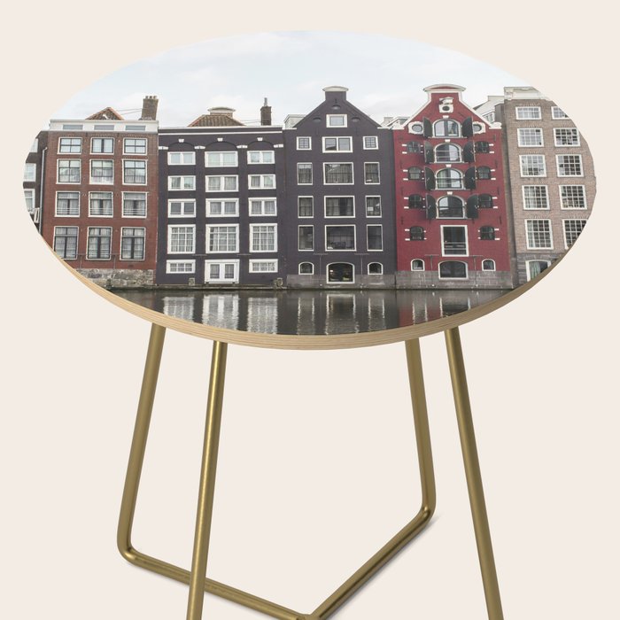 Buildings In Amsterdam City Picture | Dutch Canals Colorful Architecture Art Print | Europe Travel Photography Side Table Gallery Image 2