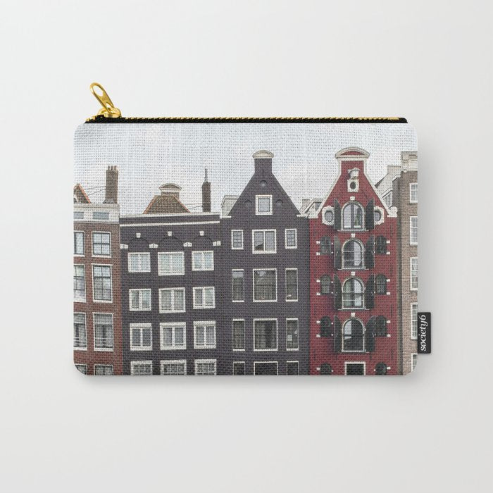 Buildings In Amsterdam City Picture | Dutch Canals Colorful Architecture Art Print | Europe Travel Photography Carry All Pouch Gallery Image 1