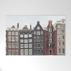 Buildings In Amsterdam City Picture | Dutch Canals Colorful Architecture Art Print | Europe Travel Photography Welcome Mat Gallery Image 1