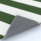 Large Dark Forest Green and White Circus Tent Stripes Rug Gallery Image 4