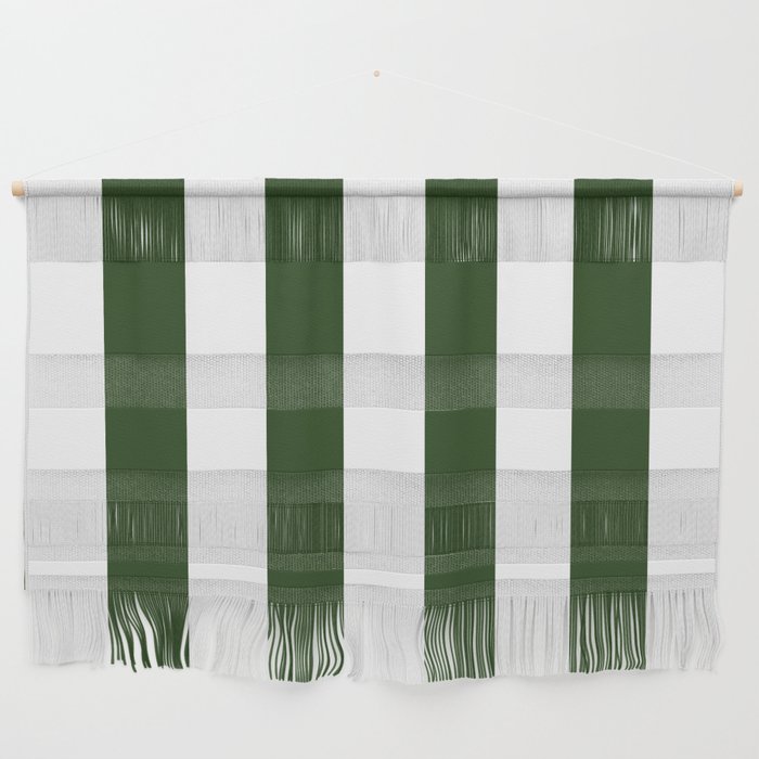 Large Dark Forest Green and White Circus Tent Stripes Wall Hanging Gallery Image 1