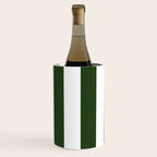 Large Dark Forest Green and White Circus Tent Stripes Wine Chiller Gallery Image 3