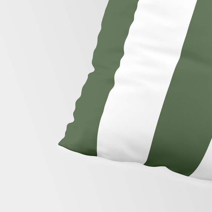 Large Dark Forest Green and White Circus Tent Stripes Pillow Sham Gallery Image 4