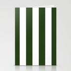 Large Dark Forest Green and White Circus Tent Stripes Stationery Card Gallery Image 2