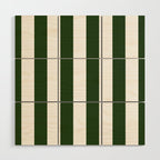 Large Dark Forest Green and White Circus Tent Stripes Wood Wall Art Gallery Image 1