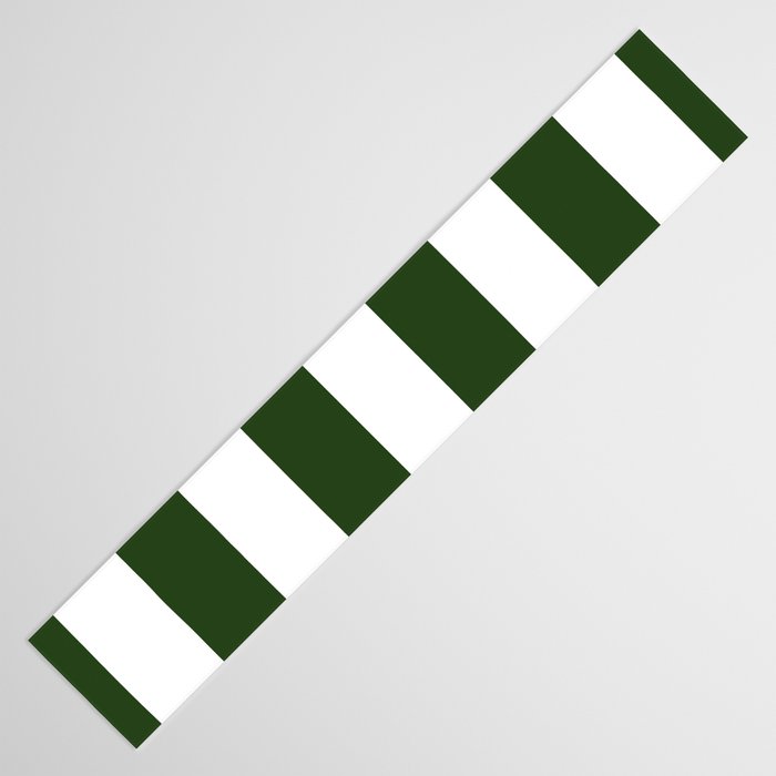 Large Dark Forest Green and White Circus Tent Stripes Table Runner Gallery Image 3