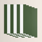 Large Dark Forest Green and White Circus Tent Stripes Wrapping Paper Gallery Image 3