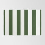 Large Dark Forest Green and White Circus Tent Stripes Rug Gallery Image 2