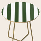 Large Dark Forest Green and White Circus Tent Stripes Side Table Gallery Image 2